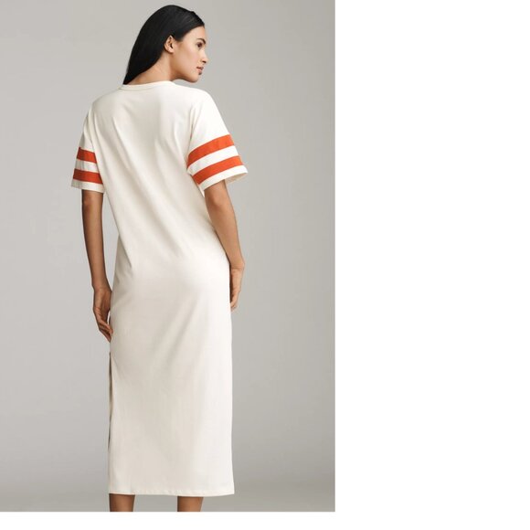 Anthropologie Daily Practice Graphic T-Shirt Midi Dress SIZE S ivory new - Picture 3 of 5
